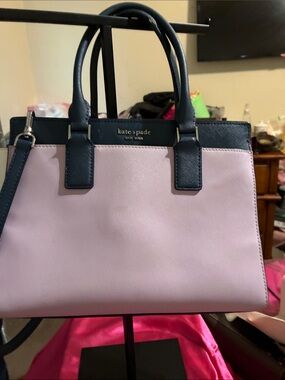 kate spade Pink and Navy Saffiano Leather Satchel/Crossbody